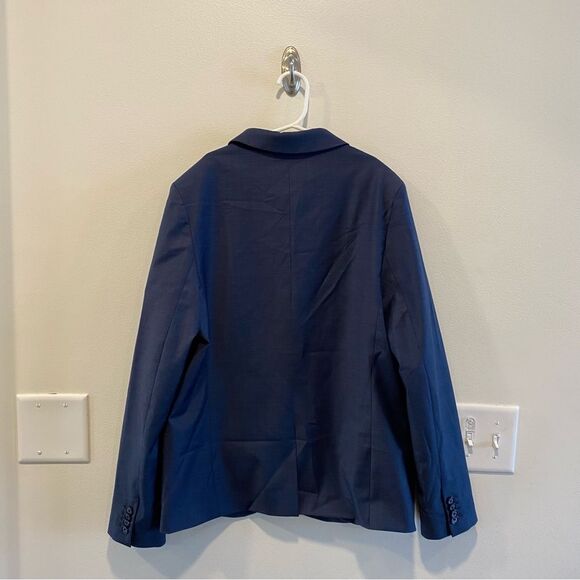 Zara blazer sports jacket boys 13-14 navy blue wool two button notch lapel - Picture 5 of 6